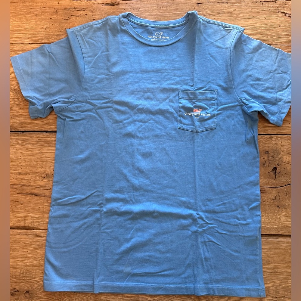 Vineyard Vines Light Blue Tee with Pocket